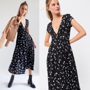 Dainty navy floral maxi dress urban outfitters